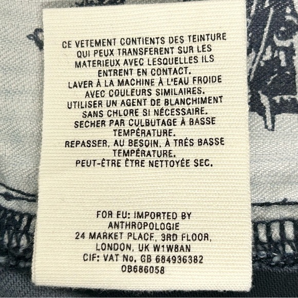 Anthropologie Pilcro and the letterpress Blue Leopard Print Mid Rise Skinny  26 - Picture 9 of 9